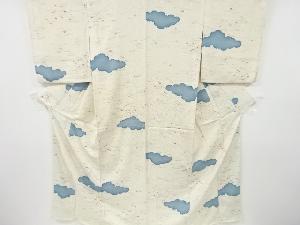 リサイクル　雲に松葉模様小紋着物